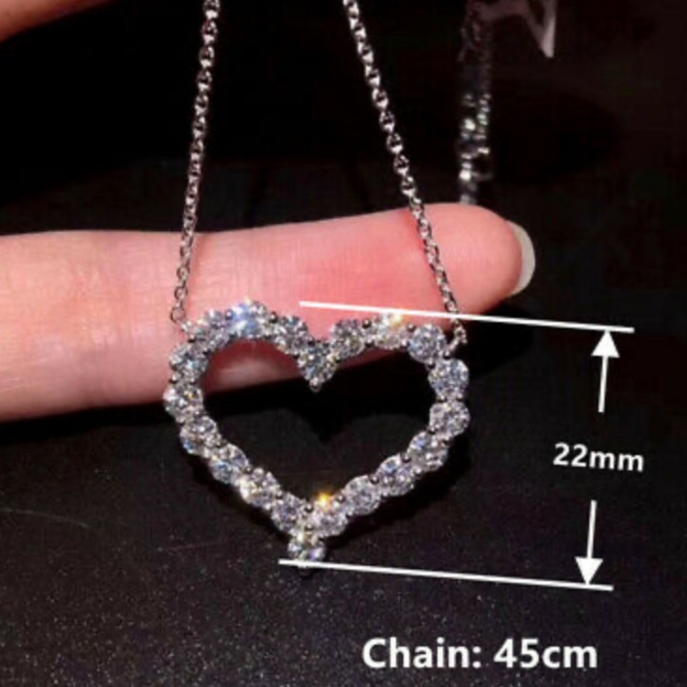 NEW 925 Sterling Silver Heart ❤️ necklace - Picture 2 of 6